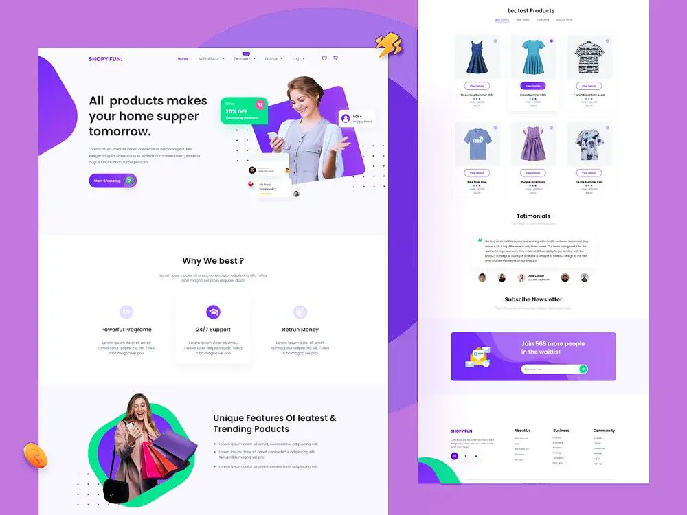 Shopify clothing store user interface design by HelpingGeeks