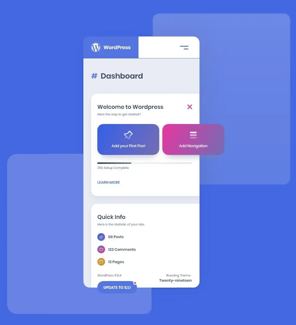 WordPress dashboard website design by HelpingGeeks
